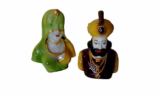ACRASCULP Banni Thanni Decorative Doll Pair for Home Display Festival Decor Traditional Craft Shelf Tabletop Gift Item Showpiece (6 Inch)