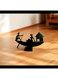 Buffalo Horn A Lady with Skipper on The Boat house| Elegant Design| Home Decor
