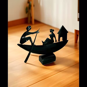Buffalo Horn A Lady with Skipper on The Boat house| Elegant Design| Home Decor
