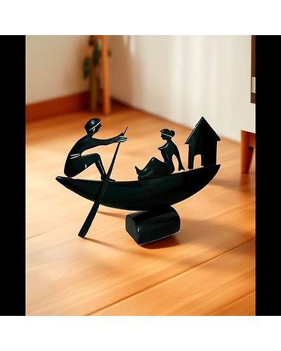 Buffalo Horn A Lady with Skipper on The Boat house| Elegant Design| Home Decor-1