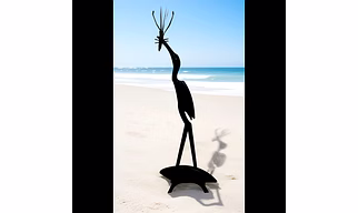 Natural Buffalo Horn The Egret Eating Prawn Fish | Authentic Horn Craft| Home Decor