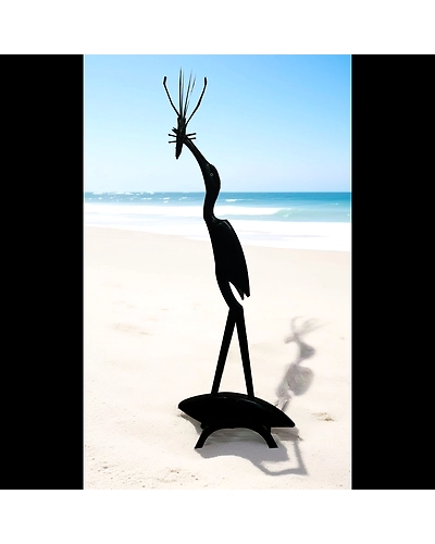 Natural Buffalo Horn The Egret Eating Prawn Fish | Authentic Horn Craft| Home Decor-12688133