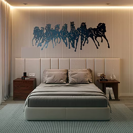 seven horses metal wall art
