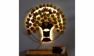 Handcrafted Metal Tree of Life Wall Art with LED