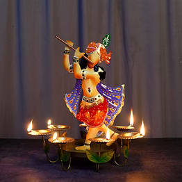 malik designs handmade krishna ji tea light holder