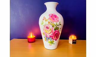 Flower vase with rose sticker
