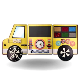 School Bus Wooden Montessori Wall Activity Panel