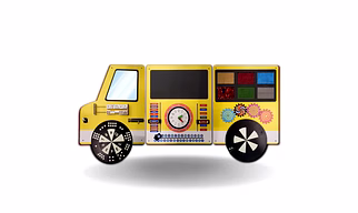 School Bus Wooden Montessori Wall Activity Panel