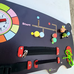 the funny mind oreo busy wall panel with 9+ activities