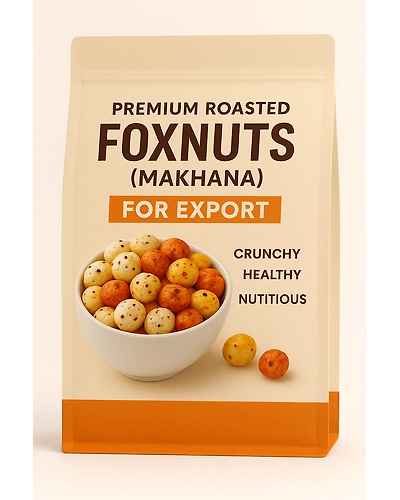 Premium Roasted Foxnuts (Makhana) for Export – Crunchy, Healthy &amp; Nutritious with various flavours-1