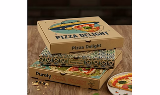 FCS certified, OGR resistant, O2 resistant, Moisture resistant, Heat Resistant, Microwave Safe, water Soluble Cipet certified coating Pizza Boxes