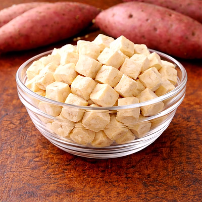nutrajun premium freeze dried sweet potato cubes – 100% natural vegetable cubes for snacks, soups & healthy foods