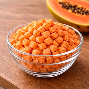 Freeze Dried Papaya Cubes – Natural Crunchy Fruit Cubes for Healthy Snacks, Cereals & Food Processing