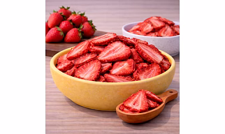 Crunchy Freeze Dried Strawberry Slices – Natural Sweet & Tangy Fruit Slices for Snacks, Cereals & Desserts