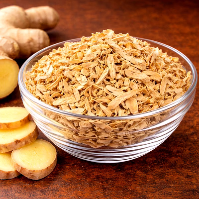 nutrajun freeze dried ginger flakes – natural spicy flakes for tea, seasoning & food applications