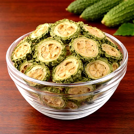 nutrajun premium freeze dried bitter gourd slices natural vegetable slices for food processing & ready-to-use applications