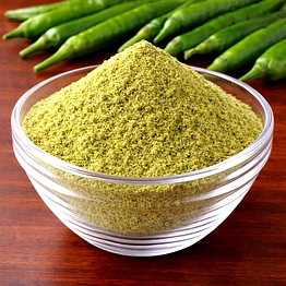 nutrajun freeze dried green chilli powder – natural chilli powder for seasoning, ingredient blends & food processing applications