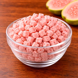 nutrajun premium freeze dried pink guava cubes – natural dried fruit ingredient