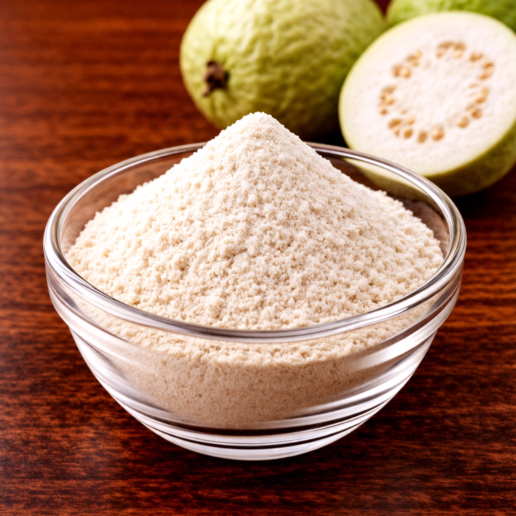 nutrajun premium freeze dried white guava powder – natural dried fruit powder