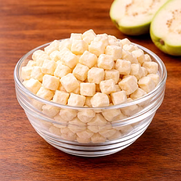 nutrajun freeze dried white guava cubes – natural dried fruit cubes