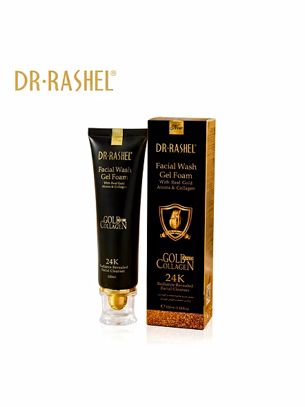 DR RASHEL 24K Gold & Collagen Facial Wash Gel Foam 100ml - Deep Purifying