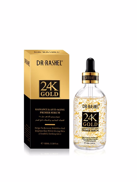 DR RASHEL 24K Gold Radiance &amp; Anti Ageing Primer Serum 100ml - Flawless Base-SK0009