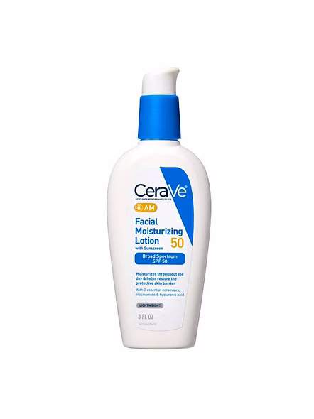 CeraVe AM Facial Moisturising Lotion SPF 50 (52ml) – Daily Face Sunscreen &amp; Hydration-SK0058