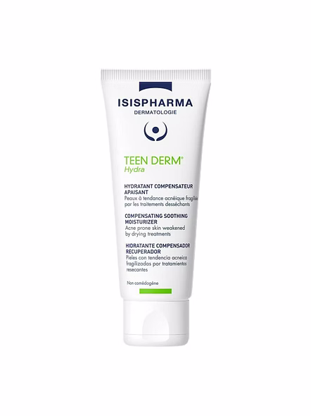 ISIS Pharma TEEN DERM Hydra Compensating Soothing Moisturiser 40ml – Hydrating Care for Acne Treated Skin-SK0013