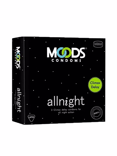 Moods All Night Condoms with Ribs &amp; Dots for Extended Pleasure – Textured Protection-SK0125