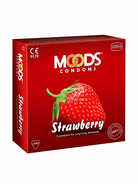 Moods Strawberry Flavoured Condoms for a Sweet &amp; Sensual Experience – Flavoured Protection-SK0127