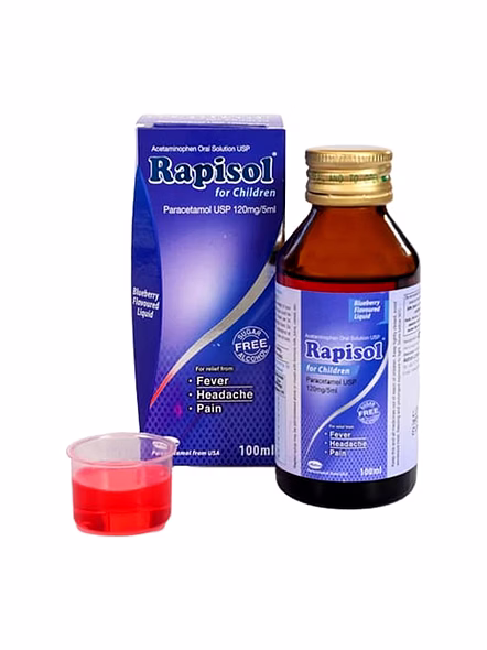 Rapisol Paracetamol Syrup for Children | Fast Pain &amp; Fever Relief (100ml)-1