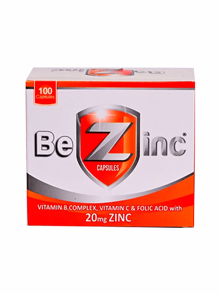 BeZinc Capsules with B-Complex, Vitamin C, Folic Acid &amp; High-Potency Zinc (10 Caps)-SK0210