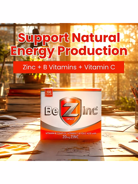 BeZinc Capsules with B-Complex, Vitamin C, Folic Acid &amp; High-Potency Zinc (10 Caps)-2