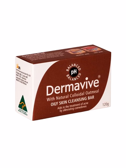 Dermavive Oily Skin Cleansing Bar for a Fresh, Matte Finish (120g)-SK0212