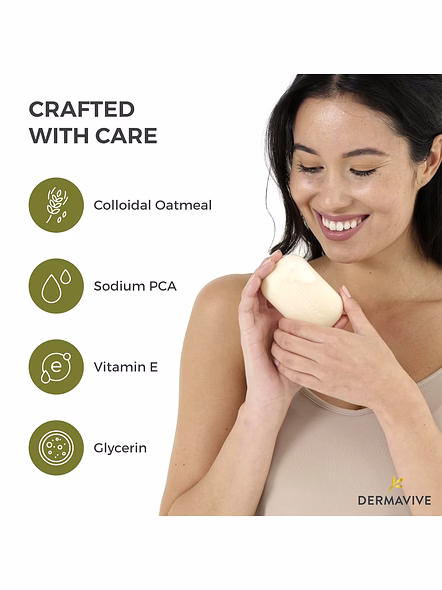 Dermavive Dry Skin Cleansing Bar with Colloidal Oatmeal (120g)-1