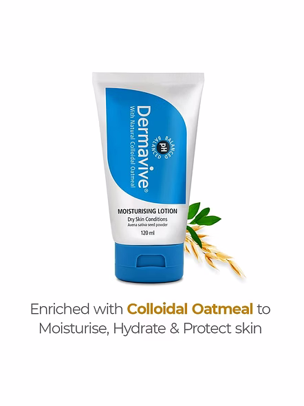 Dermavive Moisturising Lotion with Colloidal Oatmeal for Daily Hydration (120ml)-2