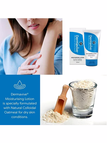 Dermavive Moisturising Lotion with Colloidal Oatmeal for Daily Hydration (120ml)-3