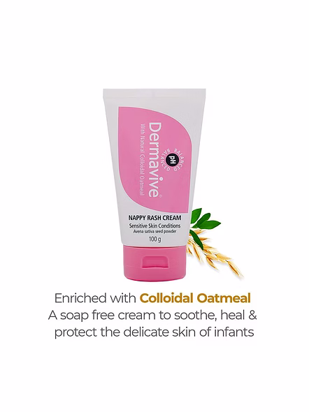 Dermavive Nappy Rash Cream with Zinc Oxide &amp; Colloidal Oatmeal (100g)-4