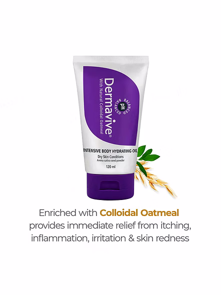 Dermavive Intensive Body Hydrating Oil with Colloidal Oatmeal (120ml)-2
