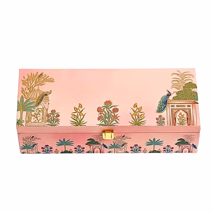 3 Jar Pink Wooden Box-WD-3JR01-508