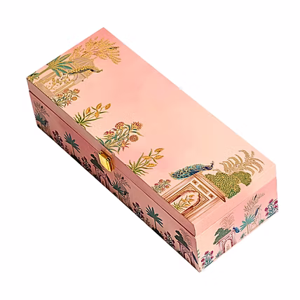 3 Jar Pink Wooden Box-2