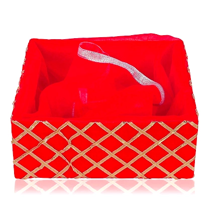 Square Lace Red Basket Medium-12702733
