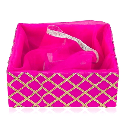 Square Lace Rani Pink Basket Small-12702745