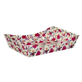 Boat Shape Floral Print Basket - Medium