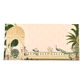 Beige Peacock Foil Envelop