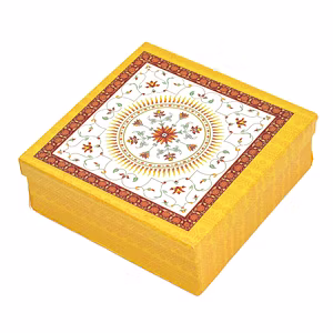 4 Pcs Big Round Circle Laddoo Box - Yellow