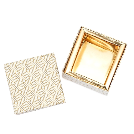 1 Pcs Big Laddoo Box - Golden Jaal-1