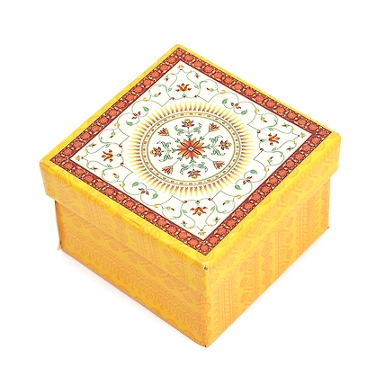1 Pcs Big Round Circle Laddoo Box - Yellow-12720883