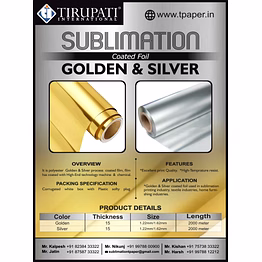 tirupati international sublimation - coated foil - golden & silver foil