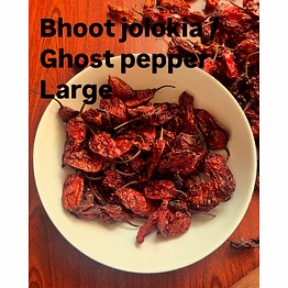 king chilli | bhoot jolokia | naga chilli | ghost pepper | raja mircha - oven dried or smoke dried flavour